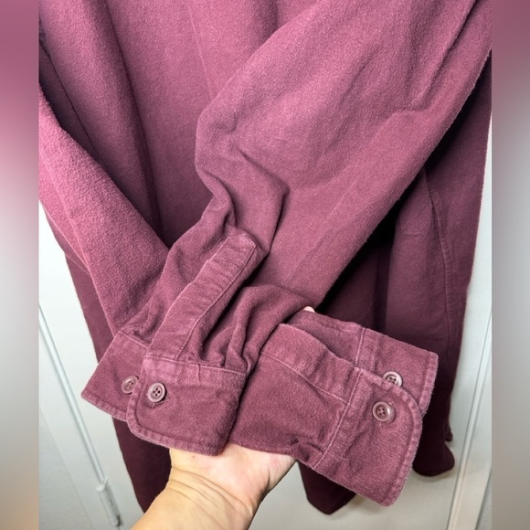 L.L. Bean Maroon 100% Cotton Traditional Fit Button Front Flannel Size XXL-Tall - Picture 6 of 15